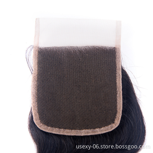High Quality Top Grade 100% Human Hair Malaysian Unprocessed Virgin Hair Body Wave 4*4 Lace Closure